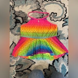 Wonder Nation multi color crochet top sz 14-16